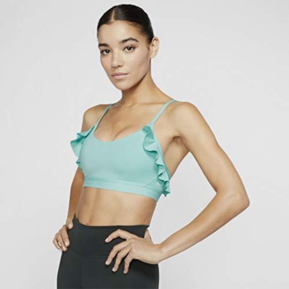 Nike Other - Nike Women Indy Feature Femme Ruffle Sports Bra in Teal Medium